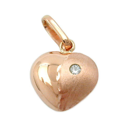 Anhänger Herz mit Zirkonia 9Kt Rotgold