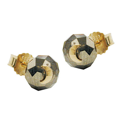 Ohrstecker schwarz-ton Mond Gold 585