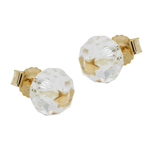 Ohrstecker Glas-krist-weiß Stern Gold 585