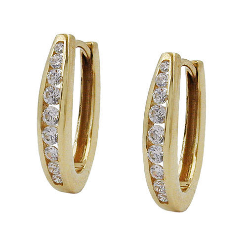 Creolen Klappscharnier Zirkonia Gold 375