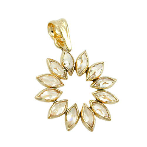 Anhänger Blume 12 Zirkonia Gold 375