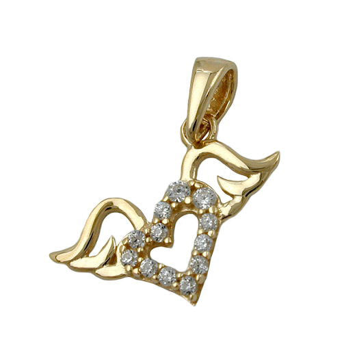 Anhänger Herz mit Flügeln Gold 375