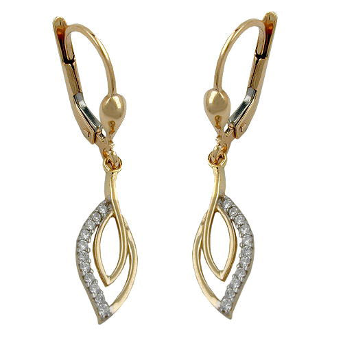 Ohrringe Brisur mit vielen Zirkonia Gold 375