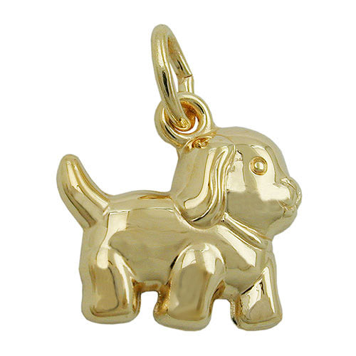 Anhänger Hund matt-glänzend Gold 375
