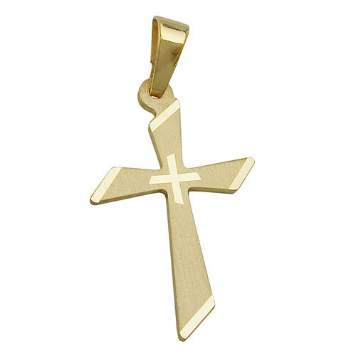 Anhänger Kreuz diamantiert Gold 375