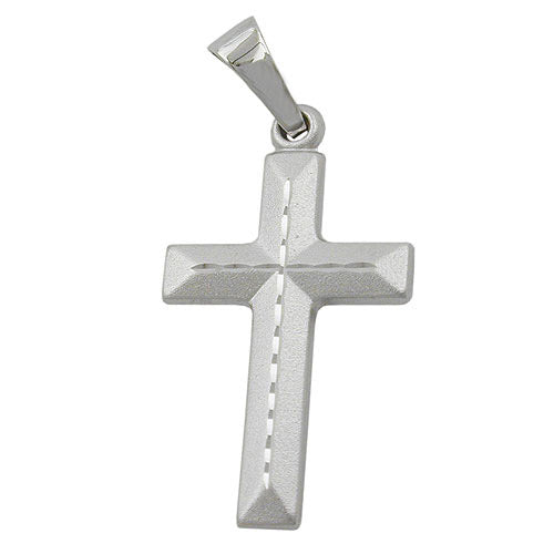 Anhänger Kreuz 9Kt Weißgold