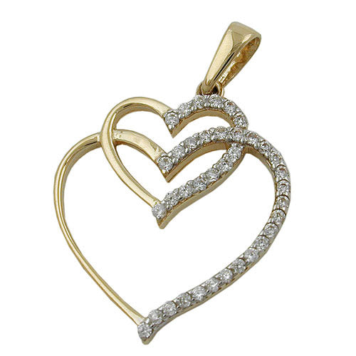 Anhänger Herz mit Zirkonia Gold 375