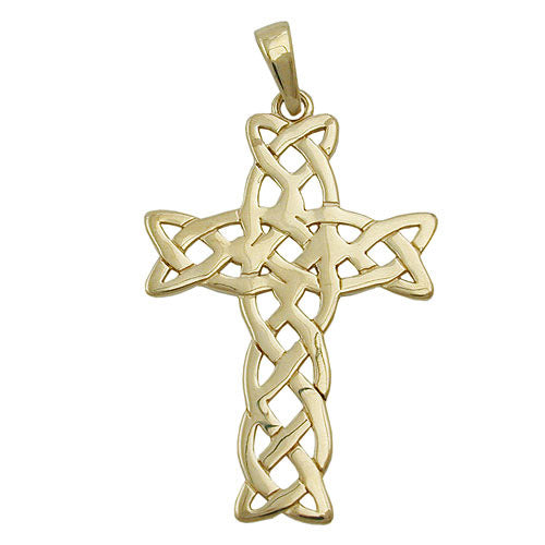 Anhänger Kreuz glänzend Gold 375