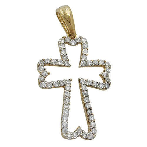 Anhänger Kreuz Zirkonia Gold 375
