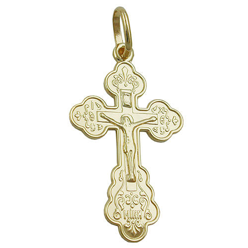 Anhänger Kreuz mit Jesus Gold 375