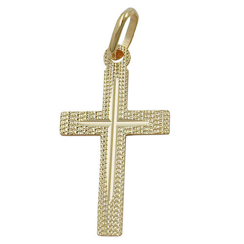 Anhänger Kreuz diamantiert Gold 375
