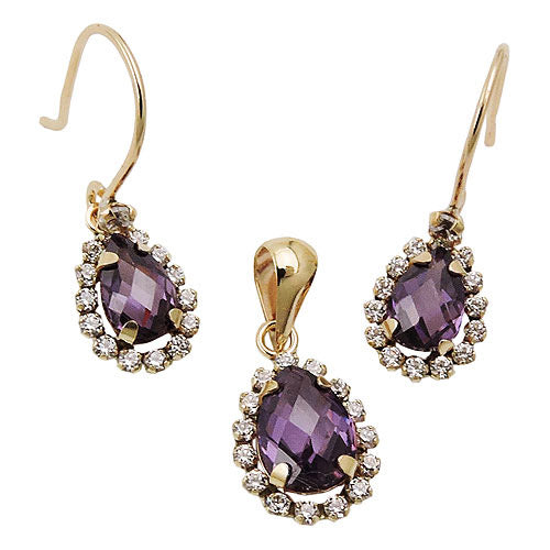 Set Ohrringe Ohrhaken/Anhänger Gold 375