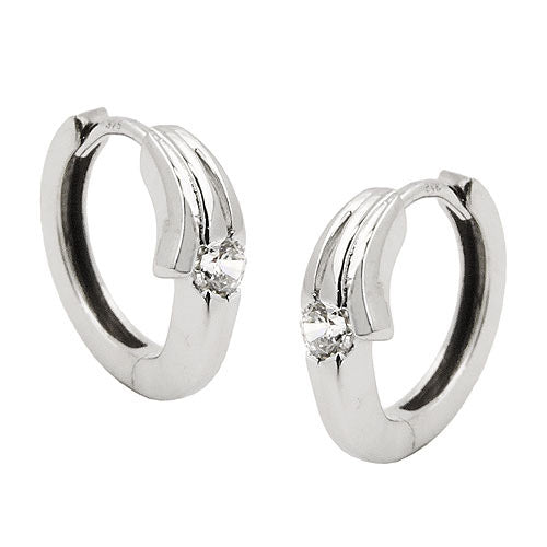 Creolen Zirkonia 9Kt Weißgold