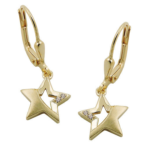Ohrringe Brisur Stern mit Zirkonia Gold 375