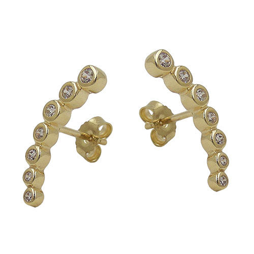 Ohrstecker je 7 Zirkonia Gold 375