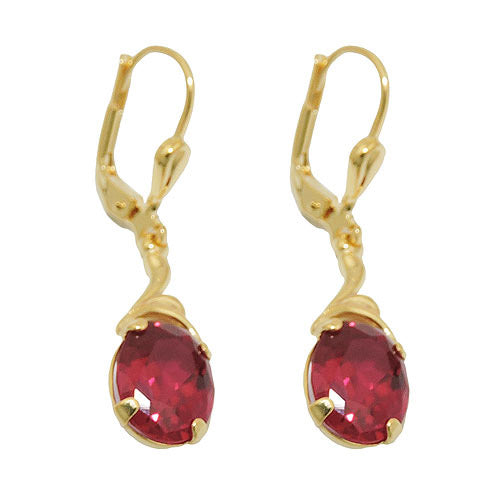 Ohrringe Brisur synthetischer Rubin Gold 333