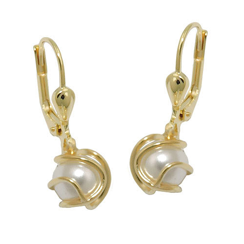 Ohrringe Brisur Perle Imitat Gold 333