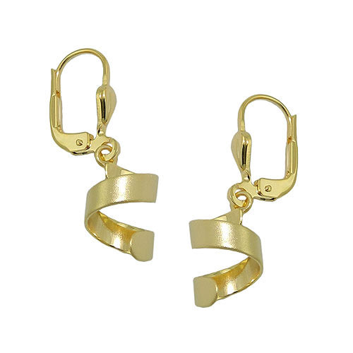Ohrringe Brisur kurze Spirale mattiert Gold 333