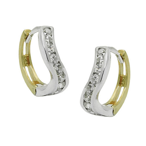 Creolen bicolor Zirkonia Gold 375