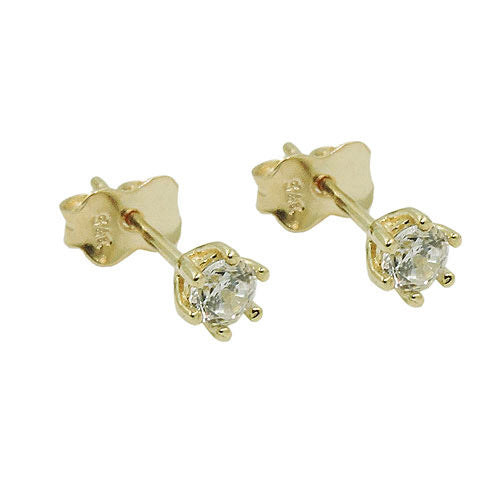 Ohrstecker 4mm Zirkonia Gold 375