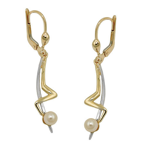 Ohrringe Brisur bicolor Zuchtperle Gold 375
