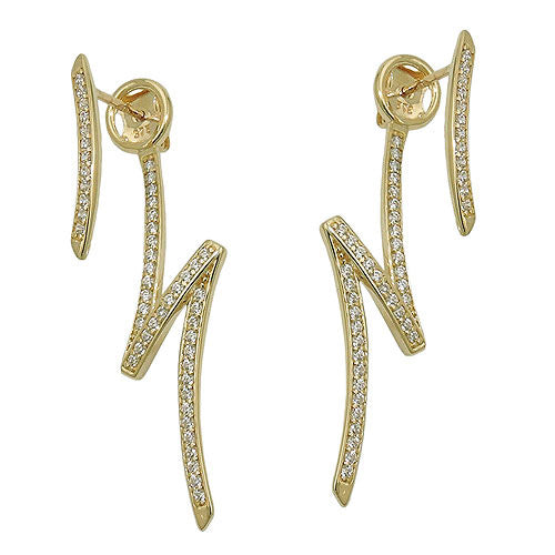 Ohrstecker zweiteilig Zirkonia Gold 375