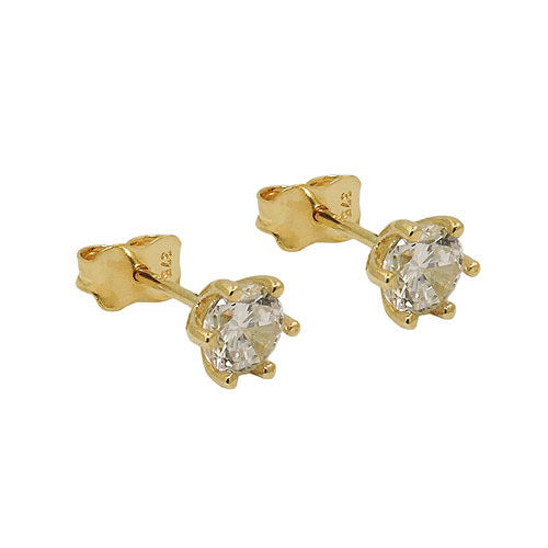 Ohrstecker 5mm Zirkonia Gold 375