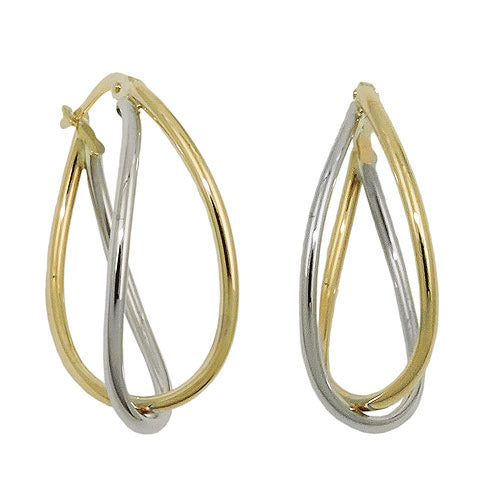 Creolen bicolor durchlegiert Gold 375