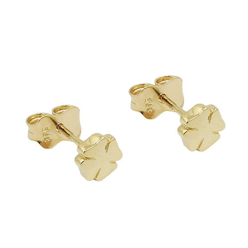 Ohrstecker Kleeblatt glänzend Gold 375