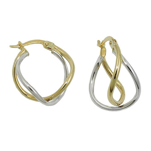 Creolen bicolor durchlegiert Gold 375
