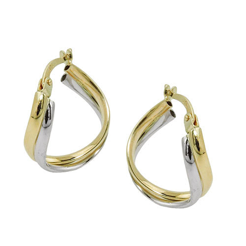 Creolen bicolor durchlegiert Gold 375