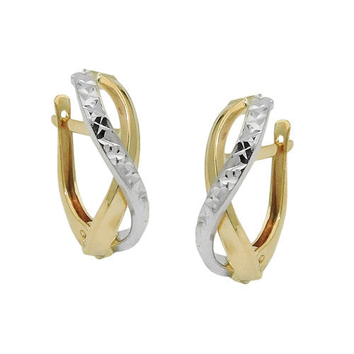 Creolen bicolor diamantiert Gold 375