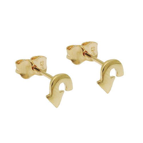 Ohrstecker Wendepfeil glänzend Gold 375