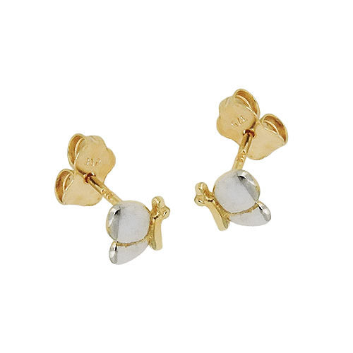 Ohrstecker Schmetterling bicolor Gold 375