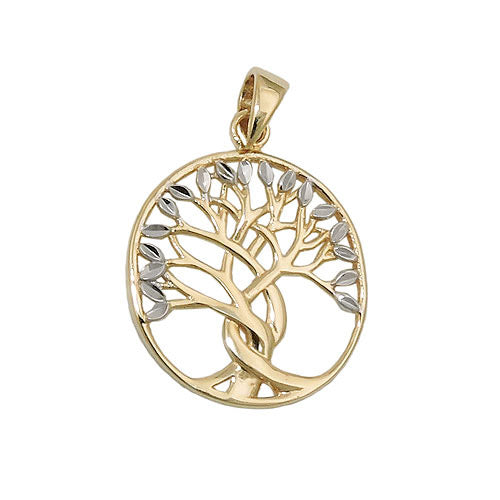 Anhänger Lebensbaum bicolor Gold 375