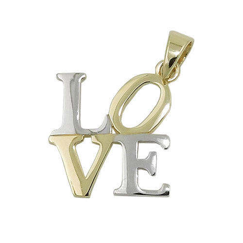 Anhänger LOVE bicolor Gold 375