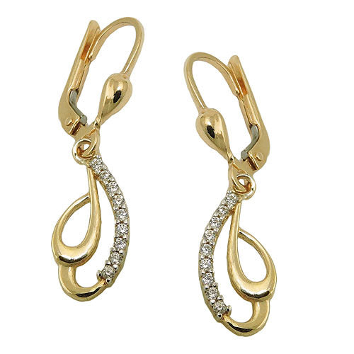 Ohrringe Brisur rhodiniert Zirkonia Gold 375