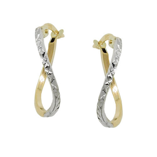 Creolen bicolor diamantiert Gold 375