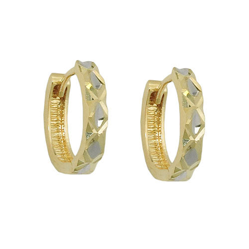 Creolen bicolor diamantiert Gold 375