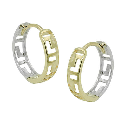 Creolen bicolor rhodiniert Gold 375