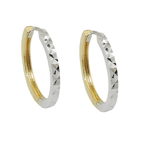 Creolen bicolor diamantiert Gold 375
