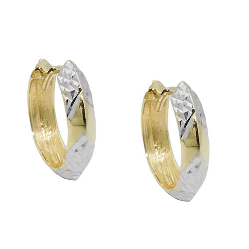 Creolen bicolor diamantiert Gold 375