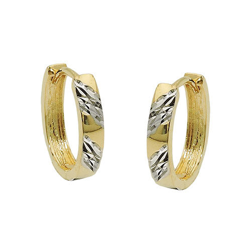 Creolen bicolor diamantiert Gold 375