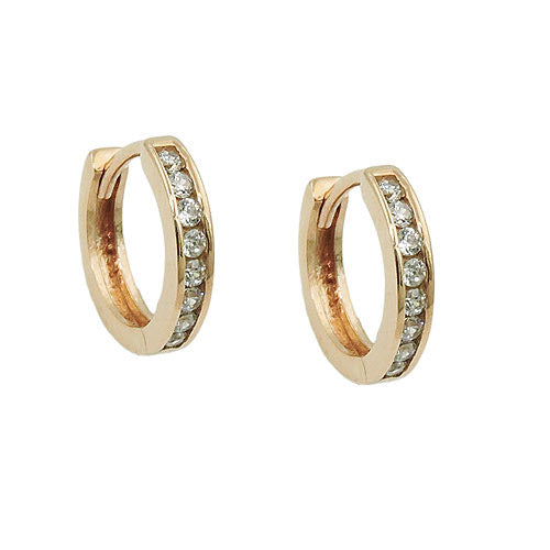 Creolen 11mm mit Zirkonia Gold 375