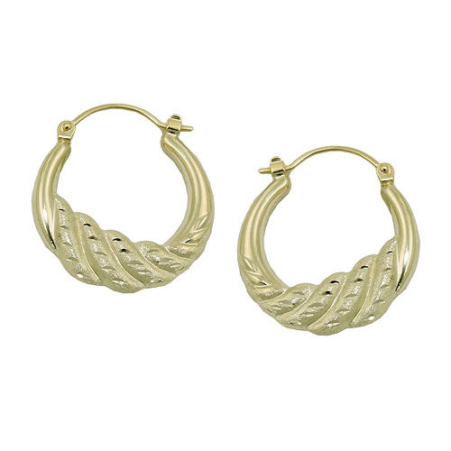 Creolen matt diamantiert glänzend Gold 585