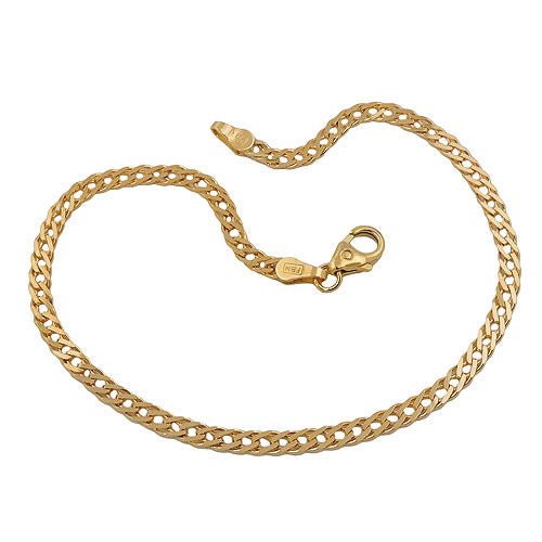 Armband Doppelpanzer 19cm GOLD 14Kt