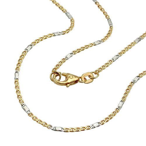 Kette 45cm Stegpanzer bicolor Gold 585