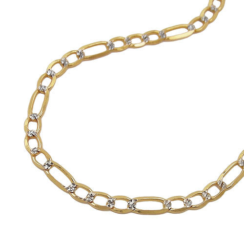 Armband 19cm Figaro-Panzer bicolor Gold 585