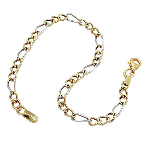 Armband Figaro Panzer bicolor Gold 375