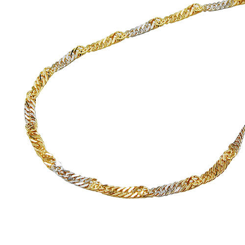 Armband 19cm Singapur bicolor Gold 585